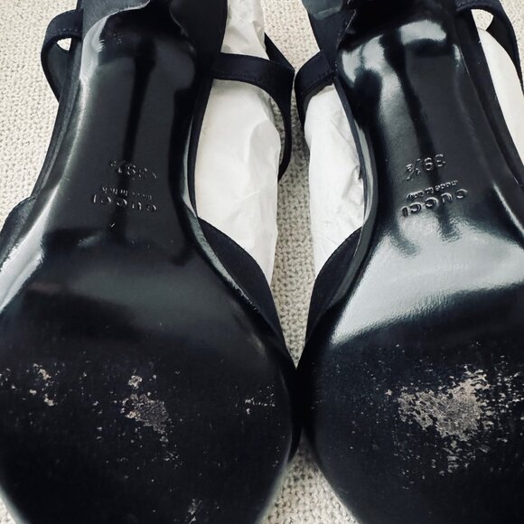 GUCCI BLACK HEELS WITH RHINESTONE HORSEBIT - Picture 4 of 6